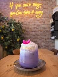 The Brunch Break purple matcha latte