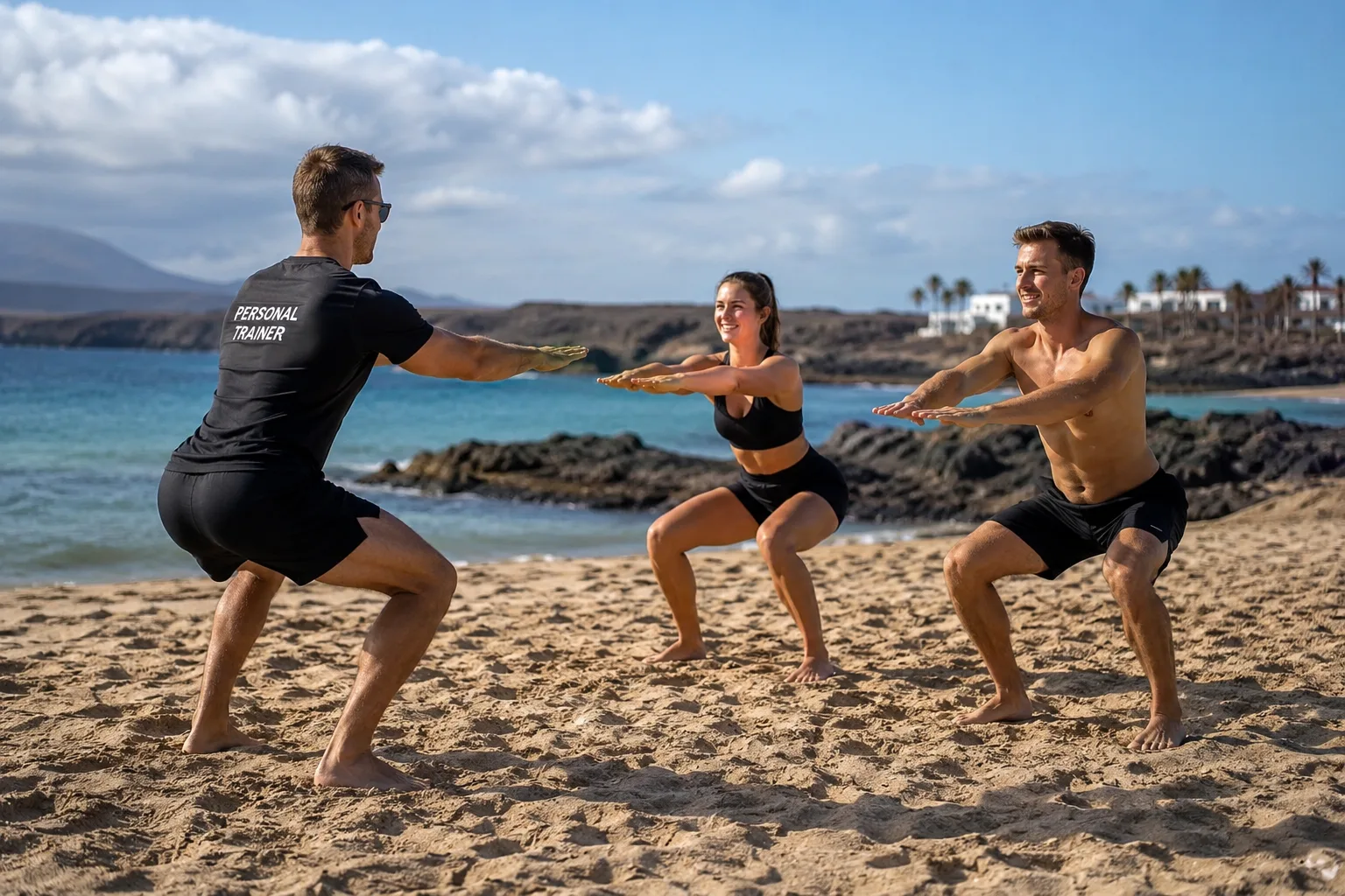 Personal Training am Strand auf Lanzarote