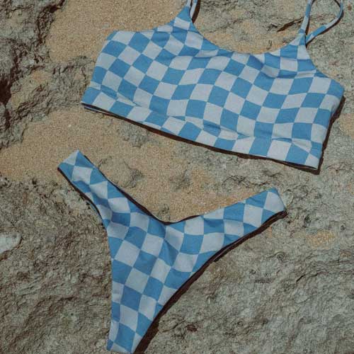 PUTU BIKINI BOTTOMS BLUE CHECK