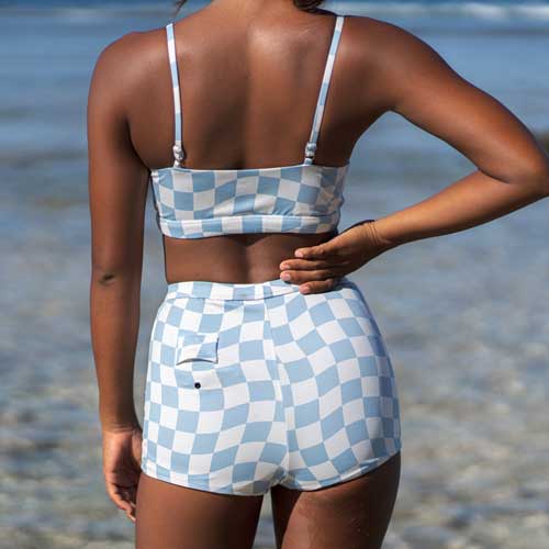 PUTU BOY SHORT BOTTOMS BLUE CHECK