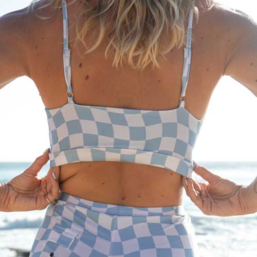 PUTU SURF BIKINI TOP BLUE CHECK